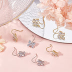 Beebeecraft 20Pcs/Box 2 Colors Cubic Zirconia Earring Hooks Bowknot Rhinestone French Fish Hooks with Loop for Women DIY Jewelry Earring Making Findings - color: Bowknot Earring Hooks