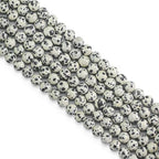 Natural Dalmatine Beads 8mm Round Stone Beads for DIY Bracelets Necklace Earrings Making 45pcs - color: Dalmatine, size: 8mm