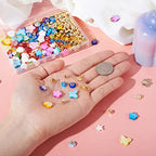 Fashewelry 402pcs Mixed Freshwater Shell Beads Bracelet Making Kit Mixed Color Heart Star Flower Butterfly Shape Natural Sea Shell Loose Beads for DIY Summer Beach Jewelry Necklace Earring Keychain - color: 1-Mixed