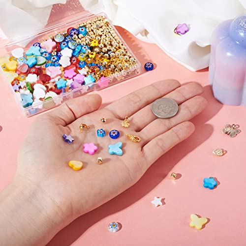 Fashewelry 402pcs Mixed Freshwater Shell Beads Bracelet Making Kit Mixed Color Heart Star Flower Butterfly Shape Natural Sea Shell Loose Beads for DIY Summer Beach Jewelry Necklace Earring Keychain - color: 1-Mixed
