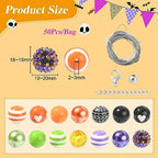 DanLingJewelry 50Pcs Mixed Styles 20mm Acrylic Halloween Bubblegum Beads Cobweb Heart Round Beads for Festival Jewelry Making DIY - color: 50pcs - Halloween