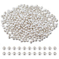 350Pcs 925 Sterling Silver Plated Spacer Beads Smooth Round Ball Brass Beads 2.3x2mm Stackable Loose Beads Finding Bulk for Bracelet Necklace Earring Jewelry Making DIY Crafts - size: 2.3x2mm