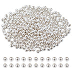 350Pcs 925 Sterling Silver Plated Spacer Beads Smooth Round Ball Brass Beads 2.3x2mm Stackable Loose Beads Finding Bulk for Bracelet Necklace Earring Jewelry Making DIY Crafts - size: 2.3x2mm