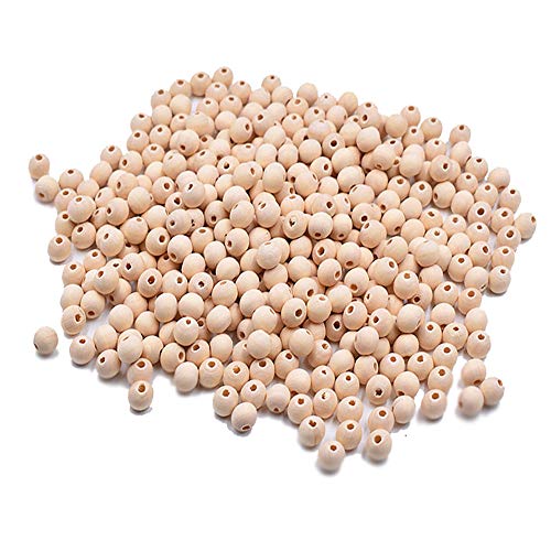 300Pcs 8mm Wooden Spacer Beads - Round Unfinished Natural Wood Loose Beads - size: 8