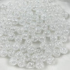400pcs 8mm Acrylic Crackle Beads - Round Crystal Acrylic Craft Beads with Hole for Jewelry Making - Transparent White - color: 26-transparent white, size: 8MM