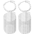 tiggell 20pcs Chain Bracelets Kit Alloy Link with Lobster Clasps for Christmas DIY Women Jewelry Findings Bracelet Making (Silver) - color: Silver
