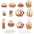 Beadthoven 60pcs Resin Wood Charms Earring Pendants Making Kit Gold Earring Charms DIY Boho Wood Blanks Rectangle Round Teardrop Geometry Resin Wooden Pieces for Jewelry Making with Earring Hooks - color: 0Gold Foil Kit