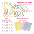 S925 Sterling Silver Earring Hooks - 8Pcs/4 Pairs Hypoallergenic 18K Gold Plated Ear Wires Fish Hooks for Jewelry Making, Jewelry Findings Parts with Rubber Earring Backs Stopper for DIY Jewelry - color: Regular Silver and Gold