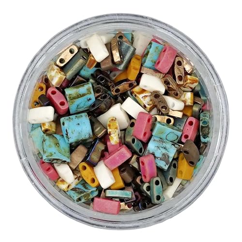 Mack and Rex Tila Bead Mixes (Beachy) – Including Quarter, Half and Full Tila – Miyuki Tila Bead Mix! Two Picasso Tilas in the Mix – Ideal for Jewelry Making - color: Beachy, size: Quarter, Half, Full