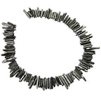 rockcloud Natural Rock Crystal Points Titanium Coated Clear Quartz Sticks Spikes Top Drilled 15 inch Strand,Deep Grey - color: #23-Deep Grey(Small)