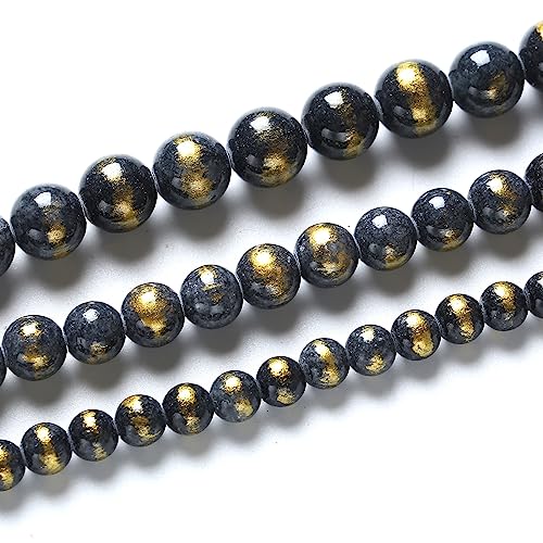45pcs 8mm Natural Blue Black Lapis Lazuli Jade Beads for Jewelry Making Round Loose Beads DIY Bracelets Necklaces Energy Healing Stone Beads 15"(8mm, Blue Black Lapis Lazuli Jade) - color: Blue Black Lapis Lazuli Jade, size: 8mm