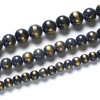 45pcs 8mm Natural Blue Black Lapis Lazuli Jade Beads for Jewelry Making Round Loose Beads DIY Bracelets Necklaces Energy Healing Stone Beads 15"(8mm, Blue Black Lapis Lazuli Jade) - color: Blue Black Lapis Lazuli Jade, size: 8mm