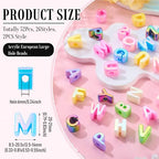 52Pcs Large Acrylic Letter Beads Chunky Alphabet Letter Bead Rainbow UV Plating Big Initial Spacer Beads for Keychains Wristbands Bracelets Necklace Jewelry Making - color: UV Plating, Letter A~Z
