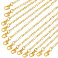 30 Pack Necklace Chains Gold Plated Necklace Bulk Link Cable Chain with Lobster Clasps for Jewelry Making Supplies(18Inch, 2mm) - color: Gold