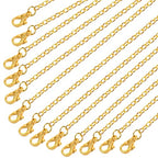 30 Pack Necklace Chains Gold Plated Necklace Bulk Link Cable Chain with Lobster Clasps for Jewelry Making Supplies(18Inch, 2mm) - color: Gold