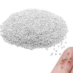 4000 Pieces 2mm Metal Round Crimp Beads Spacer Stoppers Beads Clamp Ends Metal Bead Spacers for DIY Bracelet Jewelry Making (Silver) - color: Silver