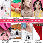 Keychain Tassels Bulk, Paxcoo Small Tassels for Jewelry Making, 50pcs Leather Tassel Keychain Charms with 50pcs Jump Rings for DIY Key Chain Craft, Black - color: Black