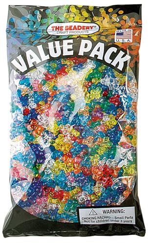 The Beadery - 11mm Tri-Bead, Transparent Multi - 900 Pieces - 825V029