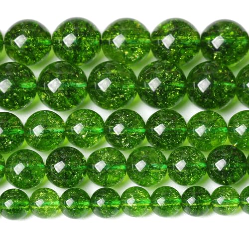 10MM Green Peridot Crystal Quartz Beads Natural Gemstone Beads Round Loose Beads for Jewelry and Bracelets Making 72pcs 2 Strands 32" - color: Green Peridot, size: 10mm
