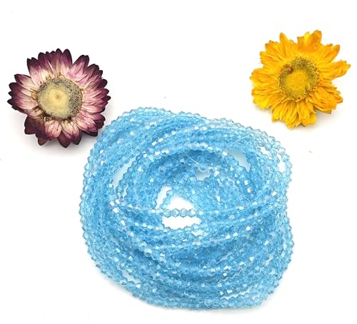 3mm4mm 1100pcs 800pcs Bicone Beads Crystal Glass Faceted Beads for Necklace Bracelet Earrings DIY Jewelry Crafts Making Project (3mm Light Lake BlueAB) - color: 3mm Light Lake BlueAB