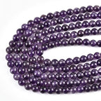 10mm Natural Amethyst Beads Round Gemstone Loose Beads for Jewelry Making (38pcs/Strand) - color: Amethyst, size: 10mm