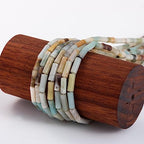 Natural Amazonite Cylinder Tube Beads 4x13mm 38cm/str Loose Semi Gemstone Stone Beads for Making Bracelets Necklace Earrings - color: Amazonite, size: 4x13mm Cylinder