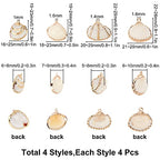 SUNNYCLUE 1 Box 16Pcs Seashell Charms Oval Ocean Beach Spiral Connectors Pendant Conch Shells Charms with Plated Golden Loop Bail for Jewelry Making DIY Necklace Bracelet Supplies - color: 1 Box 16Pcs Seashell Charms