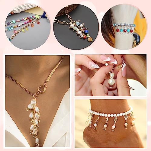 TOAOB 200pcs 24mm Eye Pins for Jewelry Making Gold Silver Brass Wire Open Head Pins Findings for DIY Crafts Necklaces Bracelets Earrings - size: 24mm
