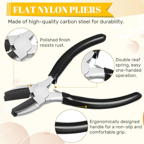 Mudder 2 Pieces Jewelry Making Tool Bail Making Pliers 6 in 1 Jewelry Wire Bending Pliers for Beading Looping Shaping Wire DIY Crafts (Black) - color: Black