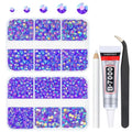 qiipii Dark Purple AB Resin Rhinestones for Crafting Deep Purple Flatback Jelly Stones 2mm 3mm 4mm 5mm 6mm Gems Diamonds Charms for Face Eyes Makeup Tumblers Bottles DIY Crafts Clothes Shoes Phones - color: Dark Purple AB