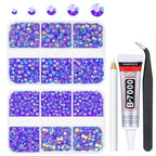 qiipii Dark Purple AB Resin Rhinestones for Crafting Deep Purple Flatback Jelly Stones 2mm 3mm 4mm 5mm 6mm Gems Diamonds Charms for Face Eyes Makeup Tumblers Bottles DIY Crafts Clothes Shoes Phones - color: Dark Purple AB