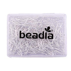 BEADIA Open Eye Pins Silver Head Pins for DIY Jewelry Making 30mm 300pcs - color: Silver, size: 30mm