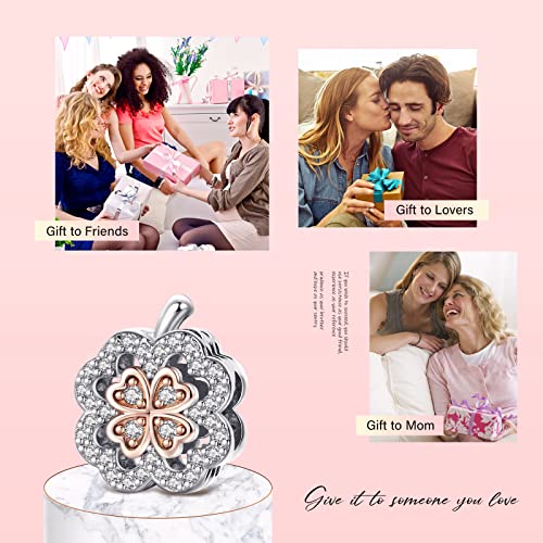 Mothers Day Birthday Number Love Family Friendship Graduation Auntie Grandma Dad Mom Charms for Pandora Bracelets Necklaces, Gifts Women, for Anniversary Valentines Christmas - style: Lucky Clover