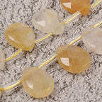 Natural Yellow Phantom Quartz Faceted Teardrop Healing Gemstone Loose Beads for Jewelry Making Strand 15 Inch - color: Yellow Phantom Quartz