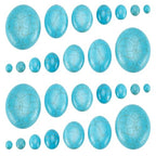 PH PandaHall 84pcs Synthetic Turquoise Stone Cabochons, 7 Sizes Flat Oval Cabochons Blue Texture Gemstone Tiles for Bracelet Necklace Earring Cameo Carfts Jewelry Making, 8/10/14/18/25/30/40mm - size: 8/10/14/18/25/30/40mm
