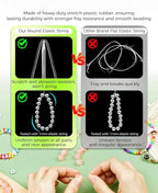 6 Rolls Elastic Bracelet String Cord, 0.4mm, 0.5mm, 0.6mm, 0.7mm, 0.8mm, 1mm Crystal Clear Stretchy Elastic Bead String for Bracelets, Jewelry Making and Clay Pony Seed Stone Beads Beading