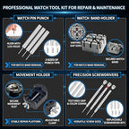 Singcci Watch Repair Kit, 151 PCS Professional Watch Battery Replacement Tool Kit, Watch Strap Bracelet Removal Tool with Carrying Case and Instructions