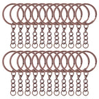 50Pcs Keychain Key Ring with Chain Bulk Split Key Chain，1.1 Inch Key Chains Parts with Open Jump Ring Connector for Jewelry Making Crafts (Bronze) - color: 50Pcs Bronze