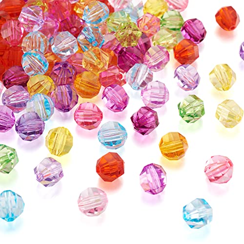 Craftdady 100Pcs Transparent Acrylic Faceted Round Ball Spacer Beads 10mm Random Mixed Colors Plastic Loose Pony Beads for Jewelry Making Hole: 2mm - color: Acrylic Round Beads, Random Mixed Color