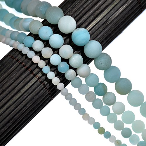 AD Beads Beautiful Natural Matte Gemstone Round Spacer Loose Beads 4-12mm (4mm, 33 Matte Amazonite) - color: 33 Matte Amazonite, size: 4mm