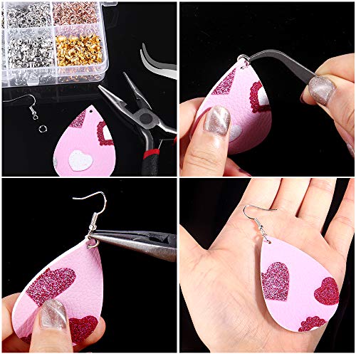 Hypoallergenic Earrings Hooks Hicdaw 2500Pcs Earrings Making Kit Earring Hooks with Jump Rings Earring Backs Pliers Tweezers Jump Ring Opener for DIY Jewelry Making