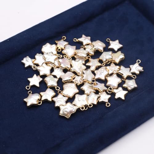 5 Pcs Natural Pearl Pendants Irregular Freshwater Pearl Pendant Charms for Jewelry Making Necklace Bracelet DIY Gift - color: star