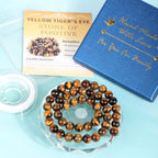 Natural Stone Beads Round Genuine Real Stone Beading Strand Loose Gemstones DIY Smooth Bead for Bracelet Necklace Earrings Jewelry Making (Yellow Tiger's Eye, 8mm 45 Pieces) - color: Yellow Tiger's Eye, size: 8mm 45pcs