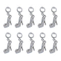 AUEAR, Fashion Crystal High Heel Shoe Shape Charms Bulk Pendant Jewelry Findings for Jewelry Making Necklace Bracelet DIY - color: Silver