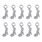 AUEAR, Fashion Crystal High Heel Shoe Shape Charms Bulk Pendant Jewelry Findings for Jewelry Making Necklace Bracelet DIY - color: Silver