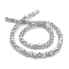 415pcs Rondelle Crystal Glass Beads 2mm 4mm 6mm 8mm Mixed Sizes, Faceted Briolette Spacer Czech Seed Loose Beads for DIY Jewelry Making (Half Silvery) - color: Half Silvery