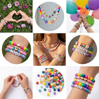 Jewelry Making Bead Kit, 6000 PCS Polymer Clay & Pony Beads, 24 Colors, 4 Letter Bead Styles, More Charms, Organizer Box, Bracelet Kit, Gift for Friends