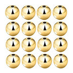 50pcs Gold Smooth Round Spacer Beads - Gold Plated Brass, Tarnish Resistant, Seamless Loose Connector Beads for DIY Bracelet Jewelry Making (8mm/0.31 inch) - color: 8mm/0.31 inch (Gold)