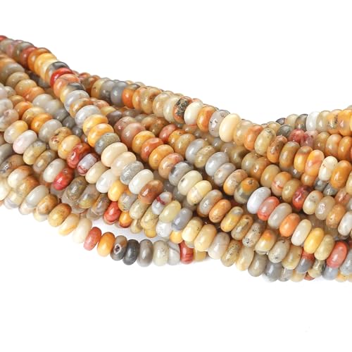 2x4MM 150PCS Crazy Lace Agate Tube Rondelle Abacus Disk Spacer Loose Beads for Jewelry Making - color: Crazy Lace Agate, size: 2x4mm abacus-shaped