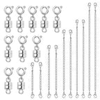 Evnlo Necklace Extender and Magnetic Necklace Clasp,Silver Chain Extenders for Necklaces Bracelet Jewelry - color: 20Pcs Silver